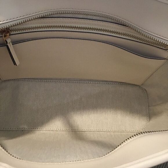 TORY BURCH NATURE PRINTED CANVAS TOTE FLOWERS PALMS BROWN TURQUOISE CREAM - Picture 9 of 12